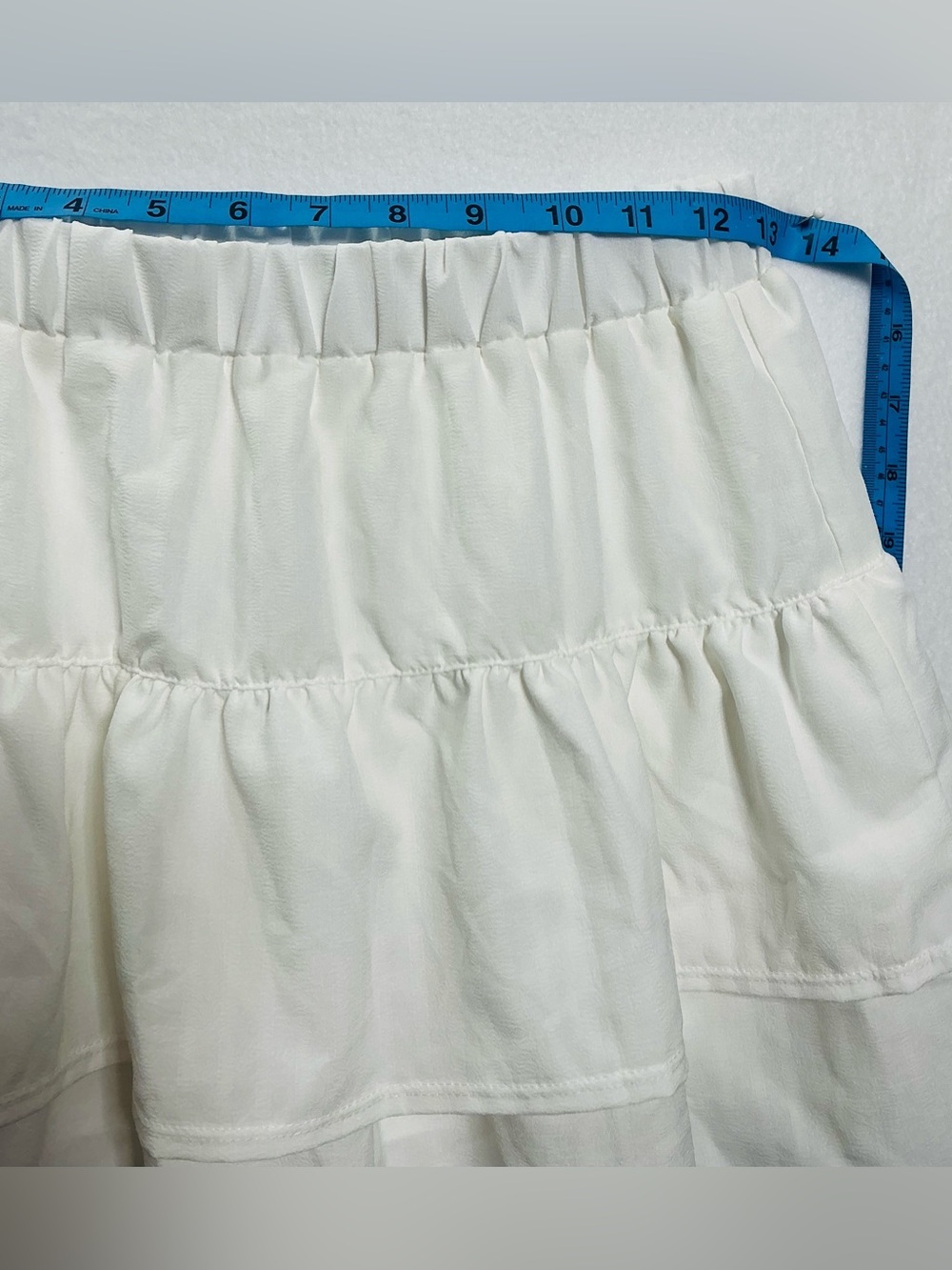 #The Prairie by Rachel Ashwell White Tiered Ruffle Mini Skirt - Size S - Picture 3 of 7